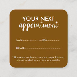 Trendy Modern Salon Appointment Reminder Card 予約カード