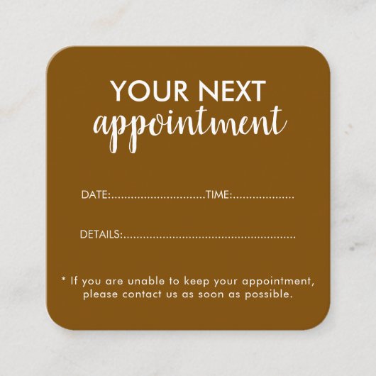 Trendy Modern Salon Appointment Reminder Card 予約カード (正面)