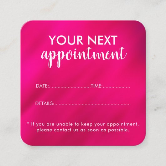Trendy Modern Salon Appointment Reminder Card 予約カード (正面)