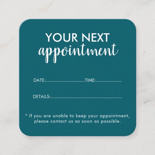 Trendy Modern Salon Appointment Reminder Card 予約カード (正面)