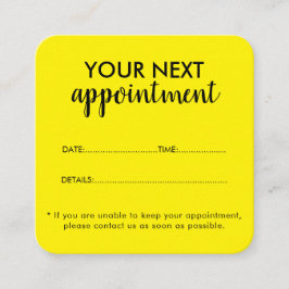 Trendy Modern Salon Appointment Reminder Card 予約カード