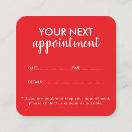 Trendy Modern Salon Appointment Reminder Card 予約カード