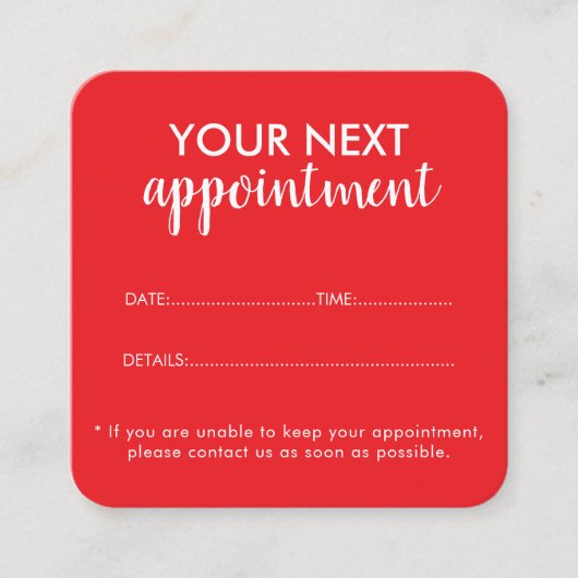Trendy Modern Salon Appointment Reminder Card 予約カード (正面)
