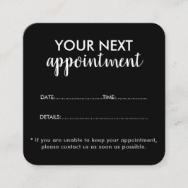 Trendy Modern Salon Appointment Reminder Card 予約カード