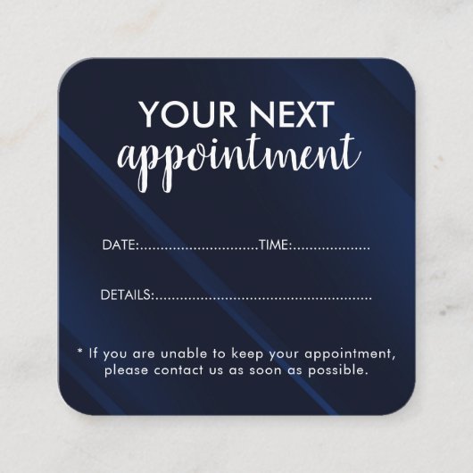 Trendy Modern Salon Appointment Reminder Card 予約カード (正面)