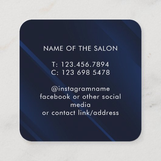 Trendy Modern Salon Appointment Reminder Card 予約カード (裏面)