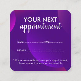 Trendy Modern Salon Appointment Reminder Card 予約カード