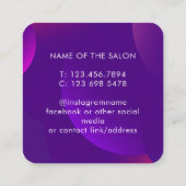 Trendy Modern Salon Appointment Reminder Card 予約カード (裏面)