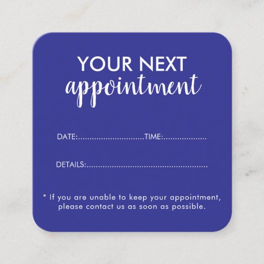 Trendy Modern Salon Appointment Reminder Card 予約カード (正面)