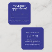 Trendy Modern Salon Appointment Reminder Card 予約カード (正面/裏面)