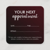 Trendy Modern Salon Appointment Reminder Card 予約カード (正面)