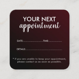 Trendy Modern Salon Appointment Reminder Card 予約カード