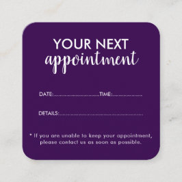 Trendy Modern Salon Appointment Reminder Card 予約カード
