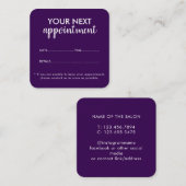 Trendy Modern Salon Appointment Reminder Card 予約カード (正面/裏面)