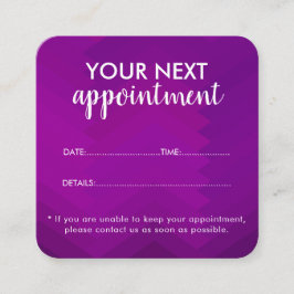 Trendy Modern Salon Appointment Reminder Card 予約カード