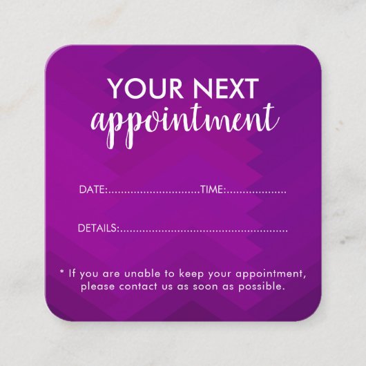 Trendy Modern Salon Appointment Reminder Card 予約カード (正面)