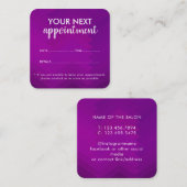 Trendy Modern Salon Appointment Reminder Card 予約カード (正面/裏面)