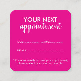 Trendy Modern Salon Appointment Reminder Card 予約カード