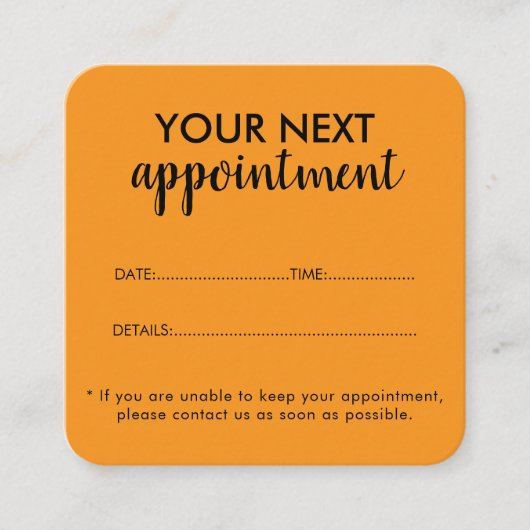 Trendy Modern Salon Appointment Reminder Card 予約カード (正面)