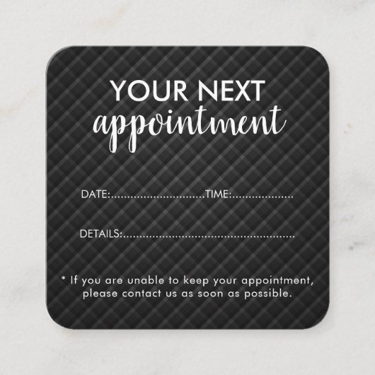Trendy Modern Salon Appointment Reminder Card 予約カード (正面)