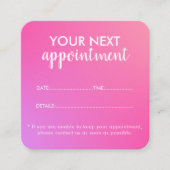 Trendy Modern Salon Appointment Reminder Card 予約カード (正面)