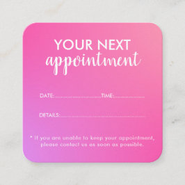 Trendy Modern Salon Appointment Reminder Card 予約カード