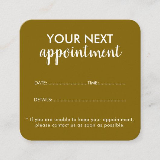 Trendy Modern Salon Appointment Reminder Card 予約カード (正面)