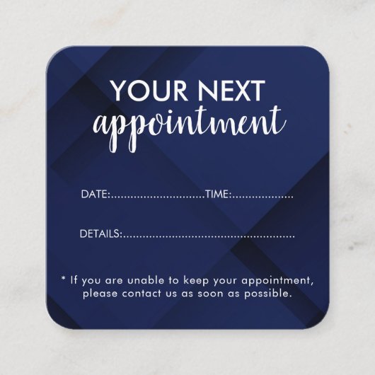 Trendy Modern Salon Appointment Reminder Card 予約カード (正面)
