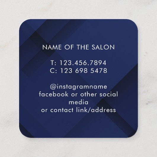 Trendy Modern Salon Appointment Reminder Card 予約カード (裏面)