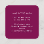 Trendy Modern Salon Appointment Reminder Card 予約カード (裏面)