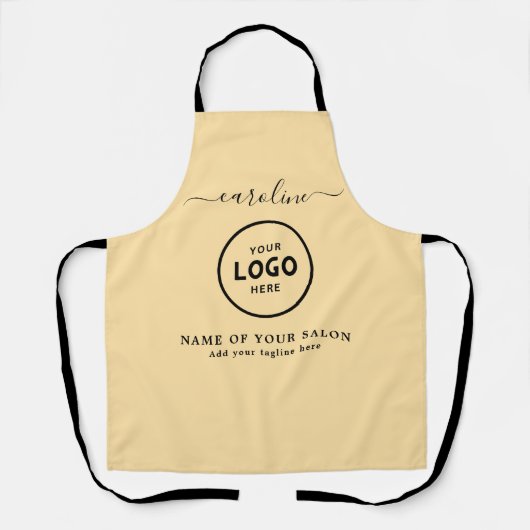  Trendy Modern Salon Logo Apron エプロン (正面)