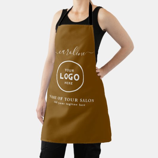  Trendy Modern Salon Logo Apron エプロン (インサイチュ)