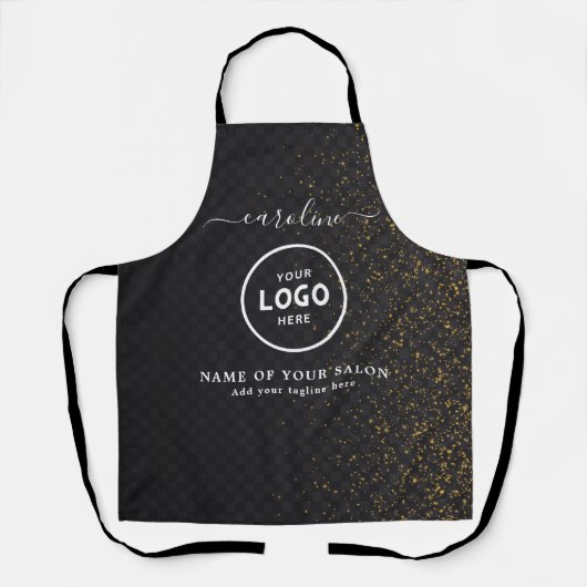  Trendy Modern Salon Logo Apron エプロン (正面)