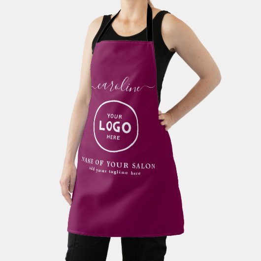  Trendy Modern Salon Logo Apron エプロン (インサイチュ)