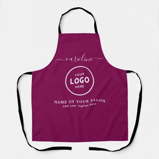 Trendy Modern Salon Logo Apron エプロン (正面)