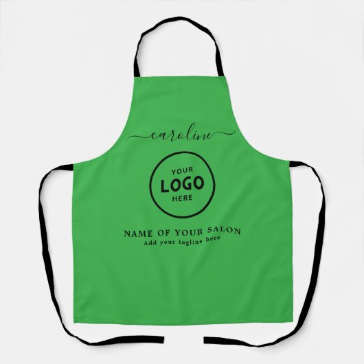  Trendy Modern Salon Logo Apron エプロン (正面)
