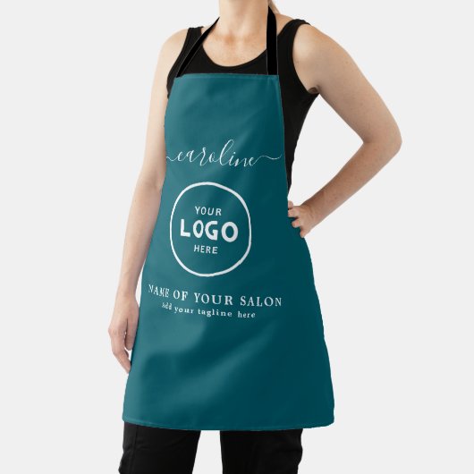  Trendy Modern Salon Logo Apron エプロン (インサイチュ)