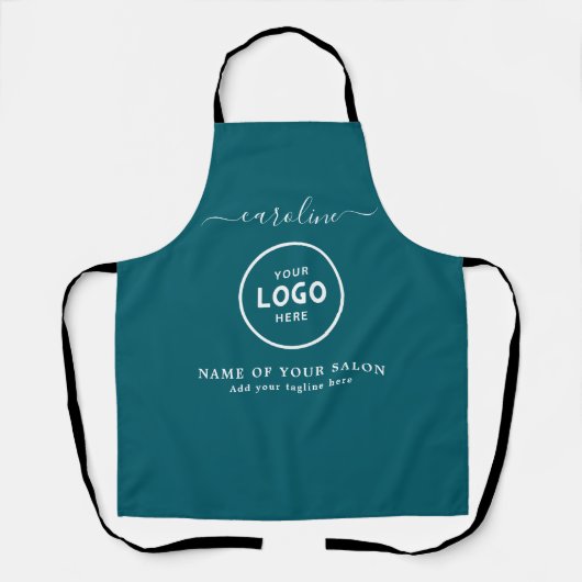  Trendy Modern Salon Logo Apron エプロン (正面)