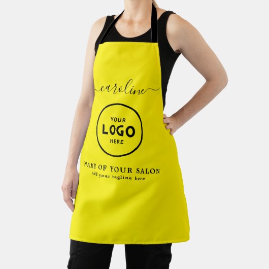  Trendy Modern Salon Logo Apron エプロン (インサイチュ)