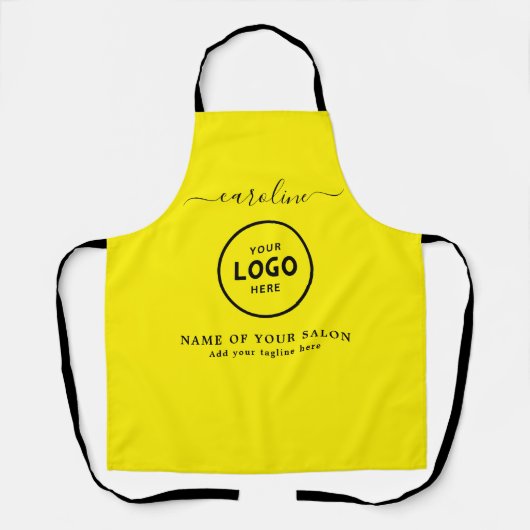  Trendy Modern Salon Logo Apron エプロン (正面)