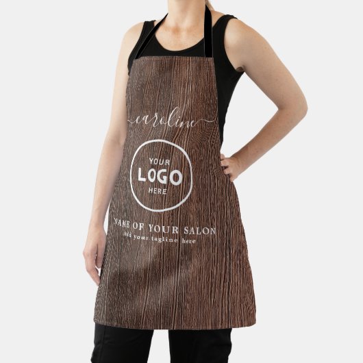  Trendy Modern Salon Logo Apron エプロン (インサイチュ)