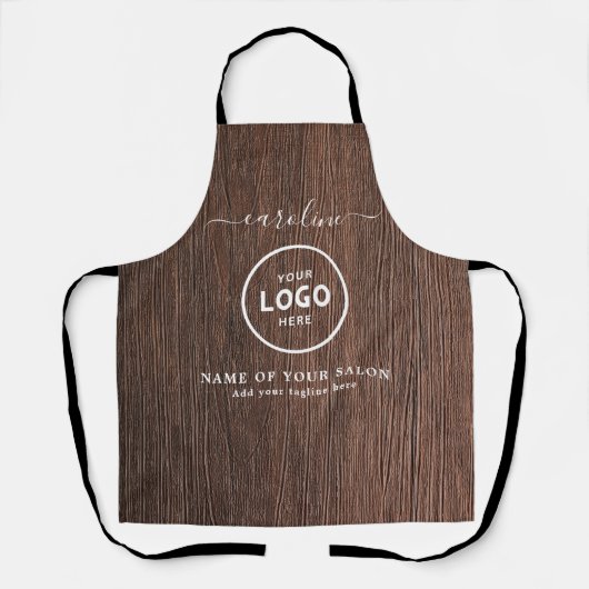  Trendy Modern Salon Logo Apron エプロン (正面)