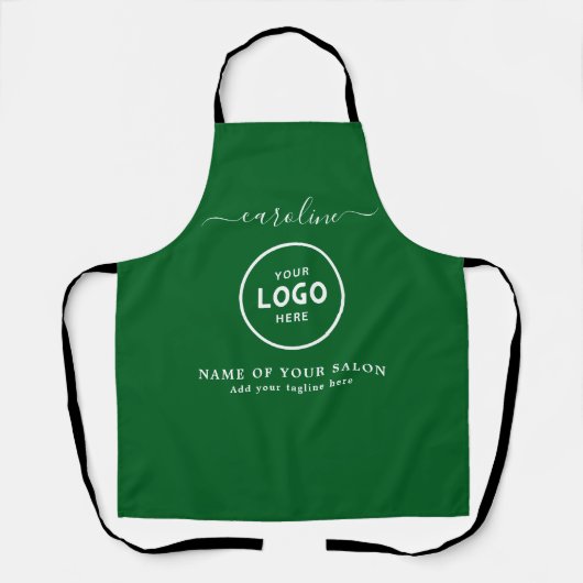 Trendy Modern Salon Logo Apron エプロン (正面)