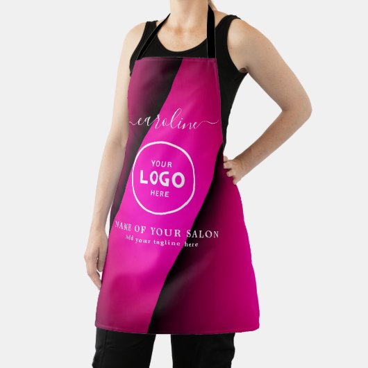  Trendy Modern Salon Logo Apron エプロン (インサイチュ)