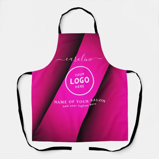 Trendy Modern Salon Logo Apron エプロン (正面)