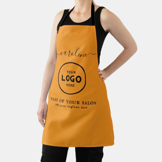  Trendy Modern Salon Logo Apron エプロン (インサイチュ)