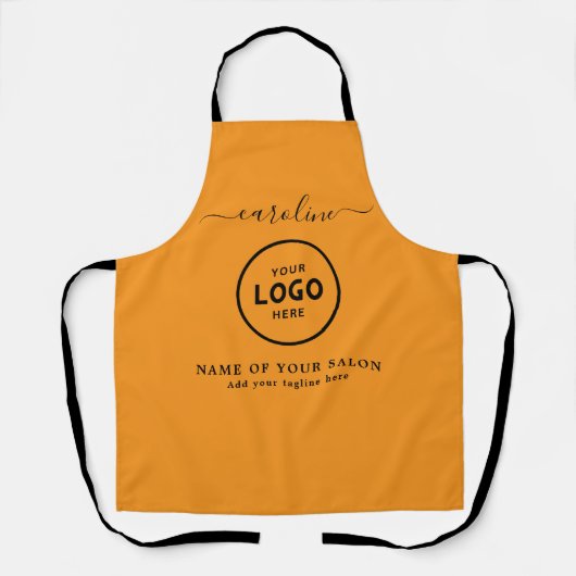  Trendy Modern Salon Logo Apron エプロン (正面)