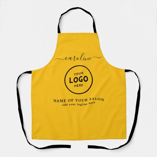  Trendy Modern Salon Logo Apron エプロン (正面)