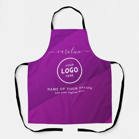 Trendy Modern Salon Logo Apron エプロン (正面)