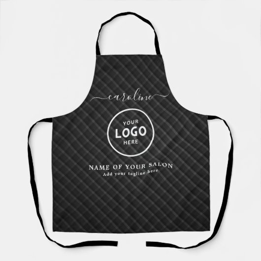  Trendy Modern Salon Logo Apron エプロン (正面)